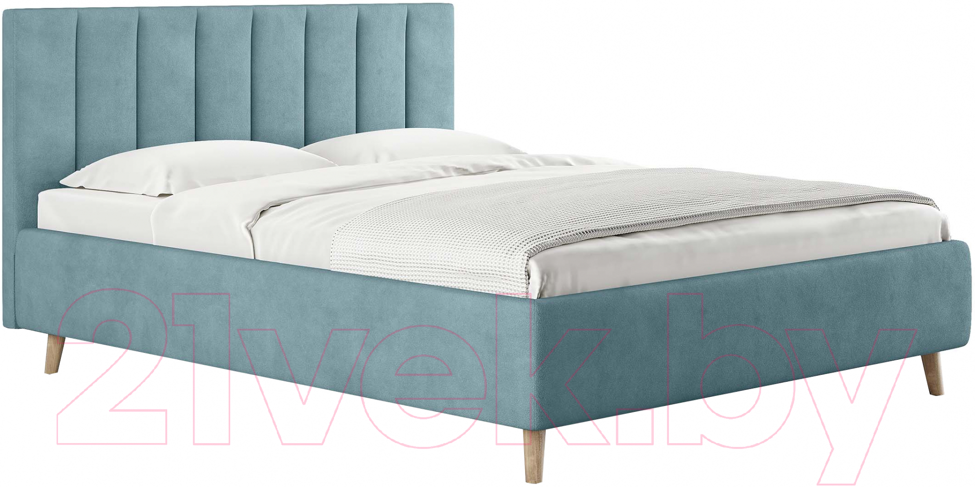 Каркас кровати Сонум Alma 160x200 (замша голубой) - фото