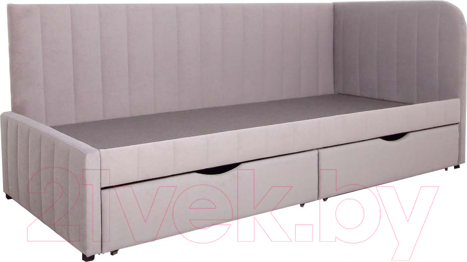 Кровать-тахта DiArt София правая (велюр Магия 88) - фото