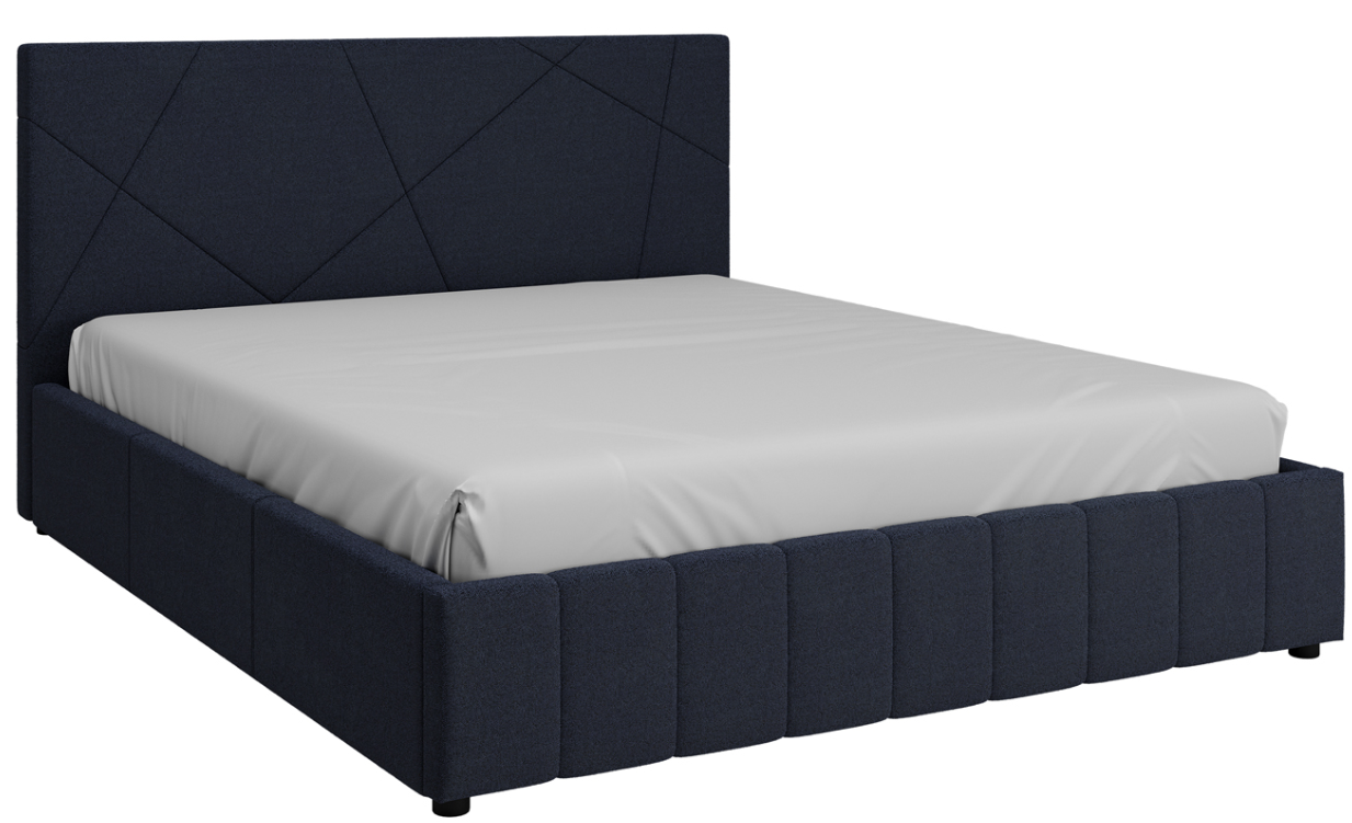 Полуторная кровать Bravo Мебель Нельсон Абстракция 140x200 с ПМ Стандарт 6 вариант (кобальт) - фото