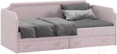 Кровать-тахта ТриЯ Кантри ТД-308.12.02 тип 1 90x200 (велюр пудровый) - фото