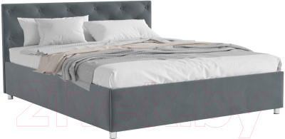 Полуторная кровать Mebel-Ars Классик 140 (велюр серо-синий/НВ-178/26) - фото