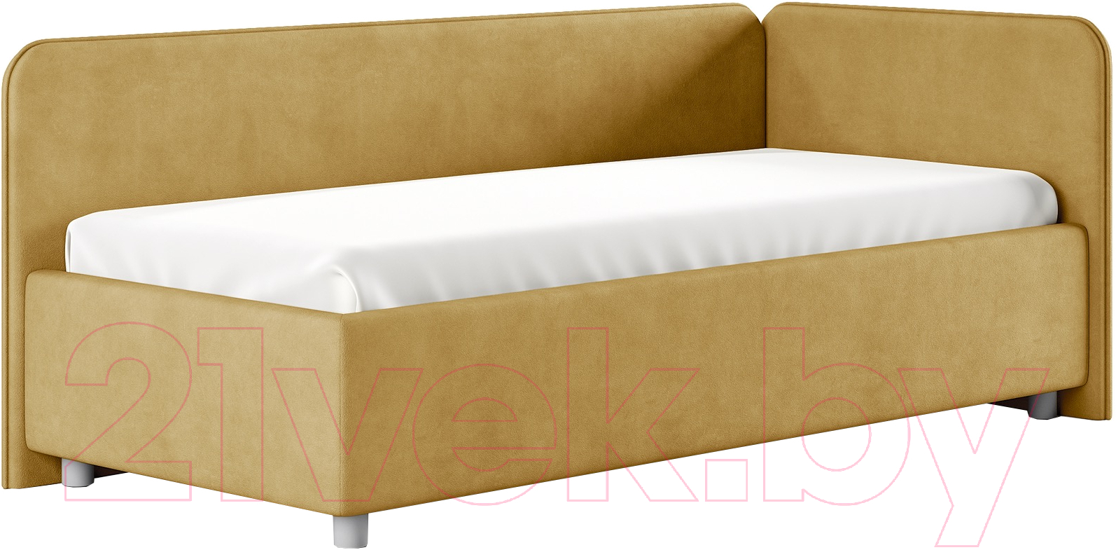 Каркас кровати Сонум Capri R 90x200 (замша горчичный) - фото