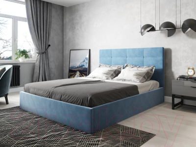 Каркас кровати НК Мебель Соната 90x200 / 72306387 (велюр синий/Happy 792)