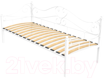 Кровать-тахта Князев Мебель Валенсия ВАЯ.120.190.Б (белый муар) - фото