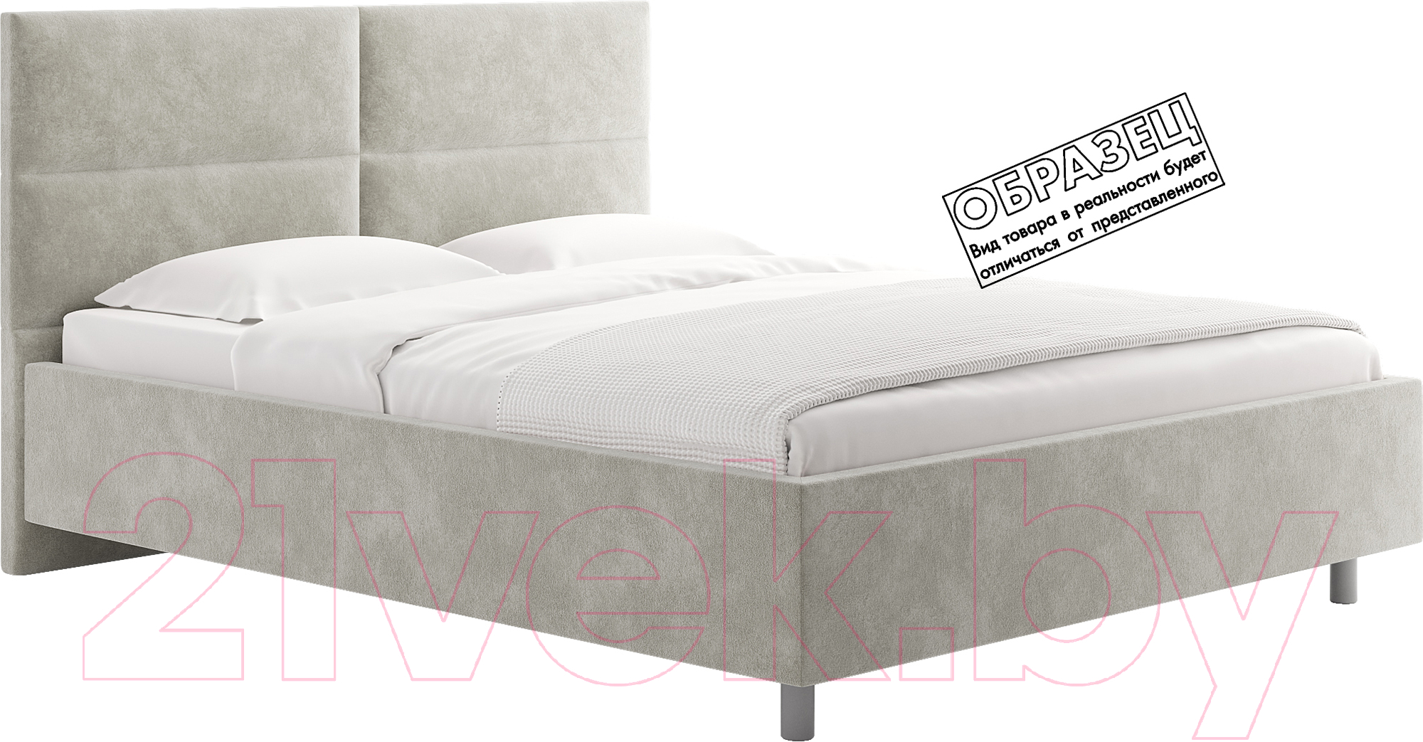 Каркас кровати Сонум Omega 90x200 (микровелюр светло-серый) - фото