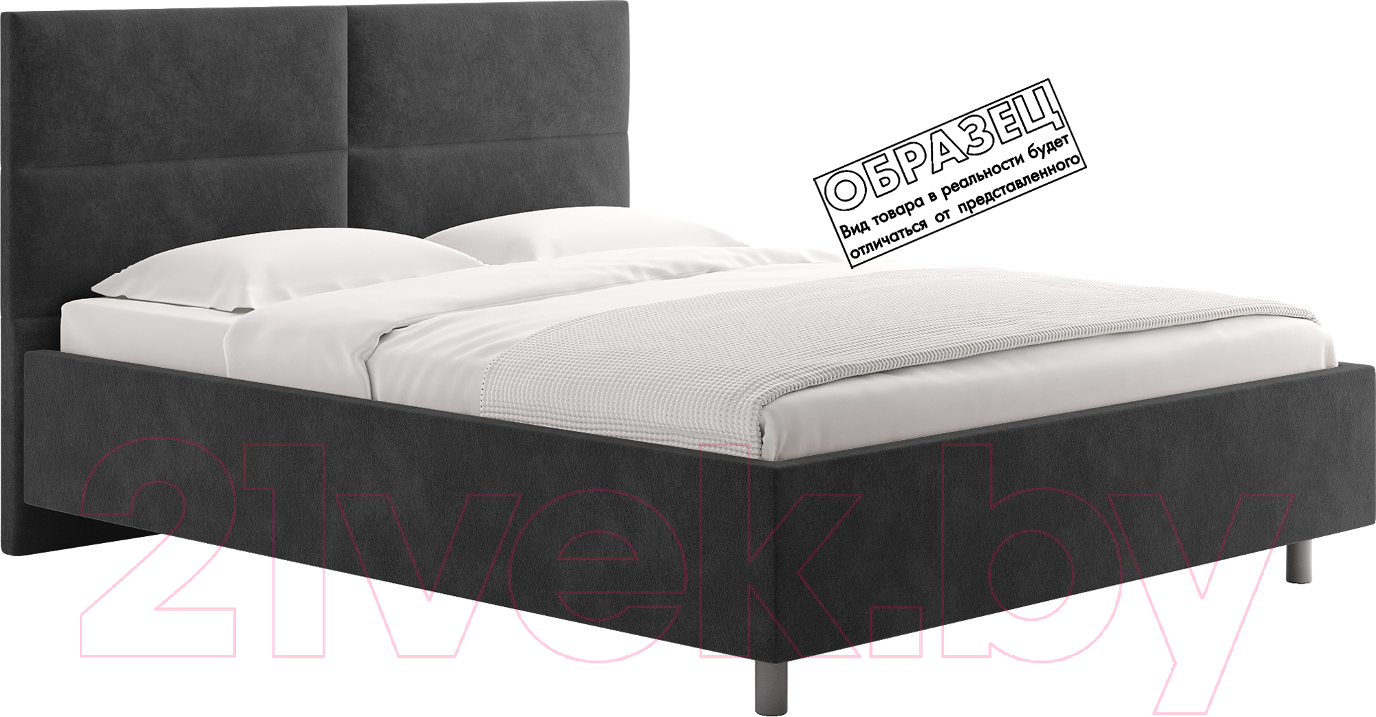 Каркас кровати Сонум Omega 90x200 (микровелюр серый) - фото