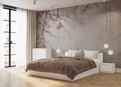 Двуспальная кровать ДСВ Мори КРМ 1600.1 (белый)