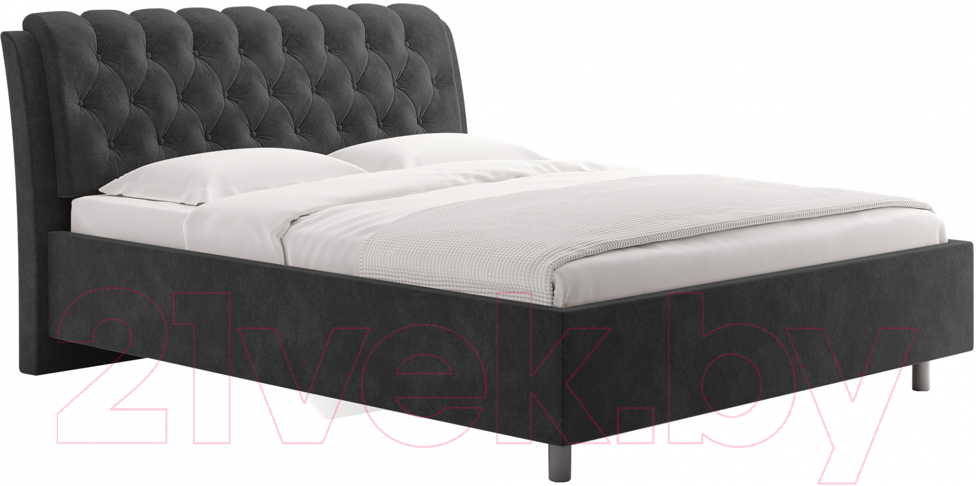 Каркас кровати Сонум Olivia 160x200 (микровелюр серый) - фото