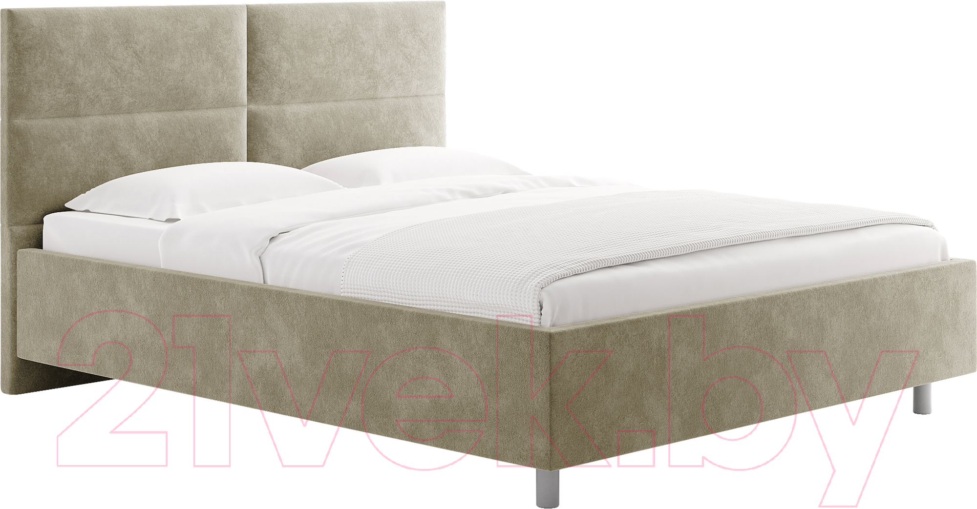 Каркас кровати Сонум Omega 180x200 (микровелюр кремовый) - фото