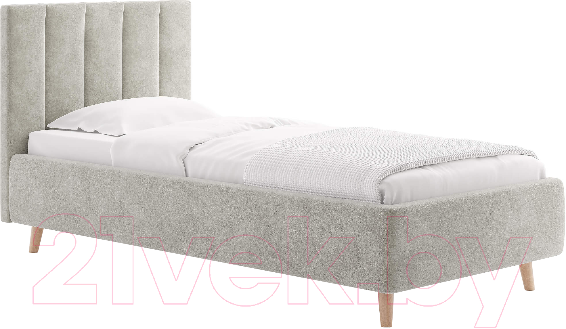 Каркас кровати Сонум Alma 90x200 (микровелюр светло-серый) - фото