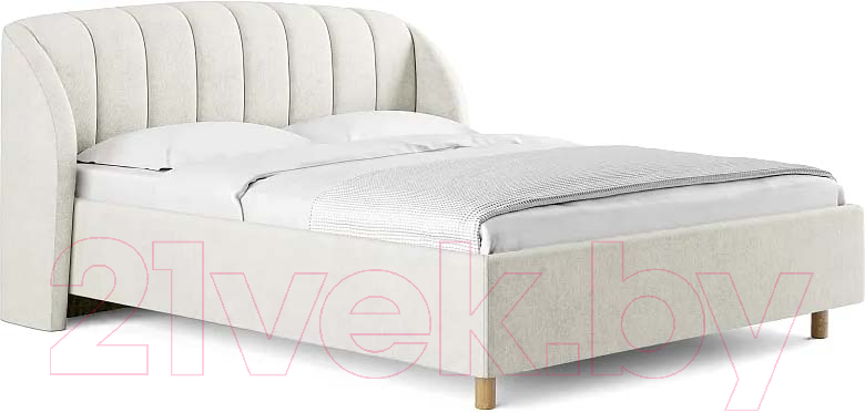 Каркас кровати Сонум Valencia 200x200 (микровелюр светло-серый) - фото