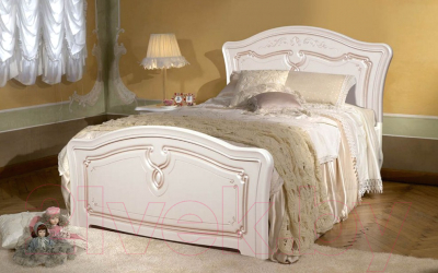 Двуспальная кровать ФорестДекоГрупп Валерия 180 / СП005-07 (белый)