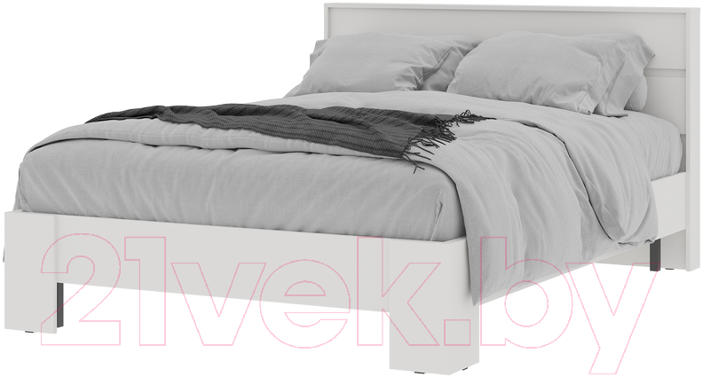 Полуторная кровать Стендмебель Хелен КР 02 140x200 (белый/белый) - фото