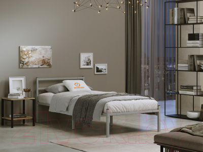 Односпальная кровать Домаклево Лофт 80x200 (серый)