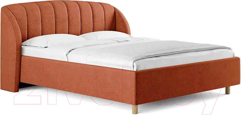 Каркас кровати Сонум Valencia 200x200 (микровелюр терракотовый) - фото