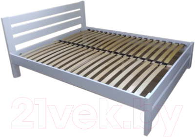 Двуспальная кровать БАМА Массив Палермо 160x200 ольха (белый)