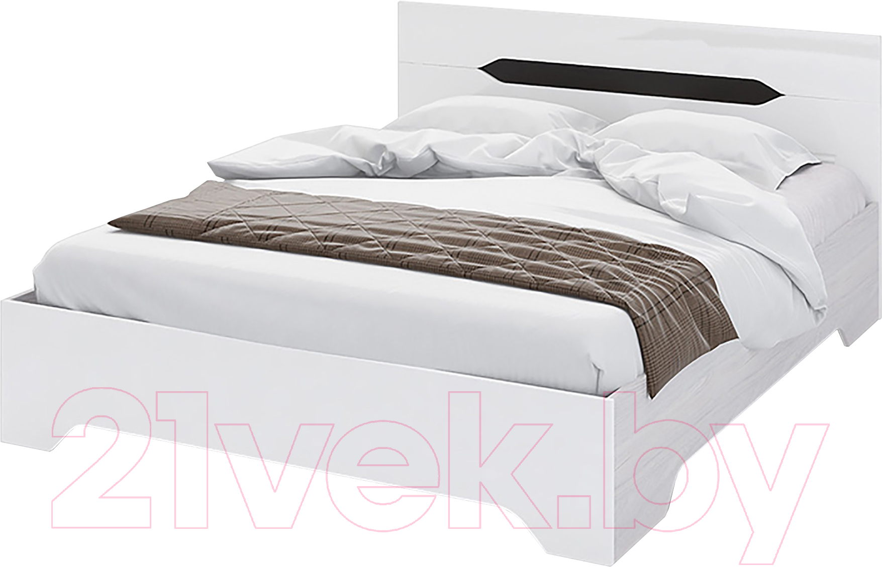 Двуспальная кровать Столица Мебели Валирия 160x200 / КР 032 (белый глянец/анкор) - фото