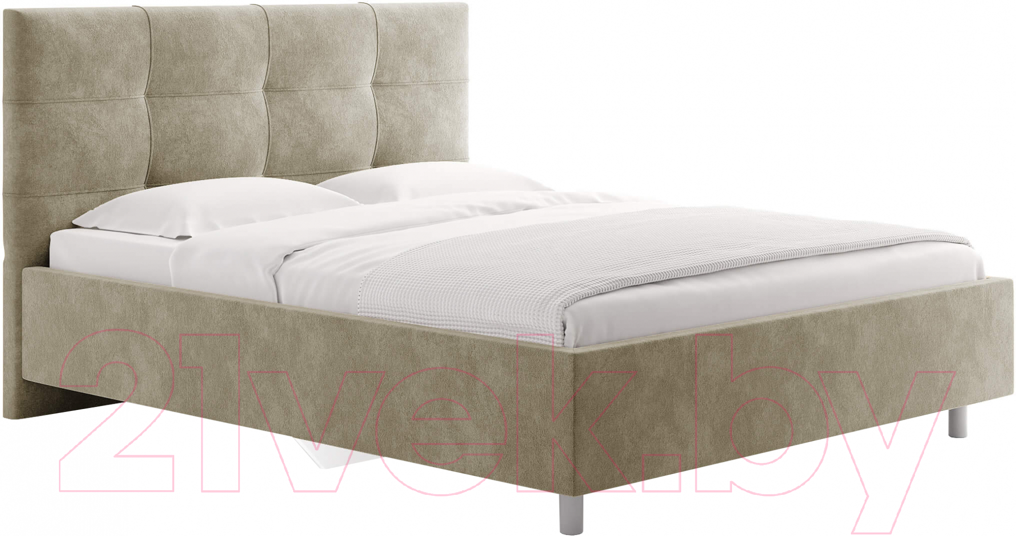 Каркас кровати Сонум Caprice 160x200 (микровелюр кремовый) - фото