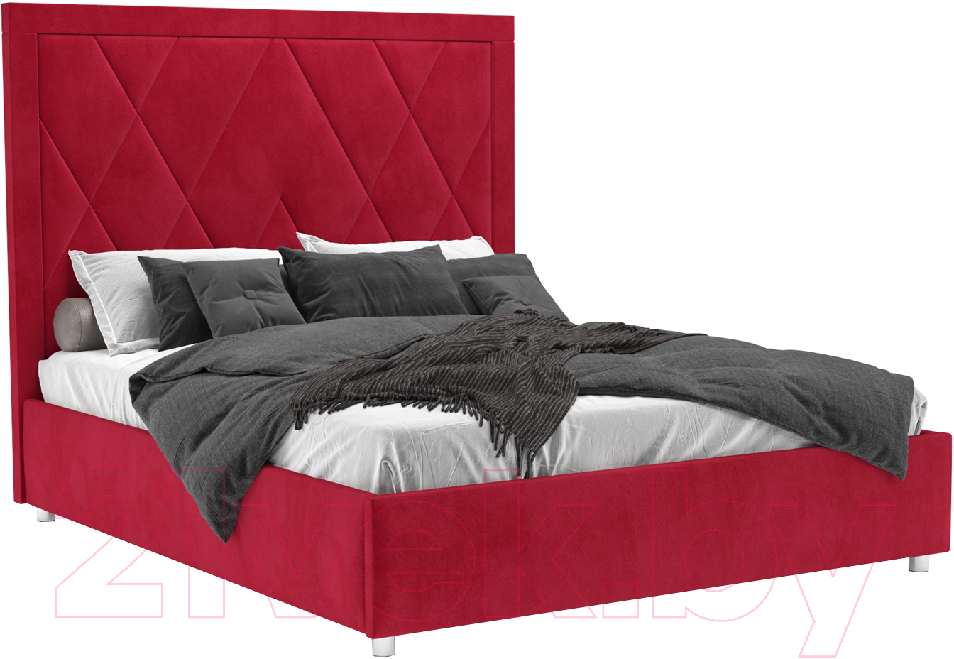 Полуторная кровать Mebel-Ars Треви 140 (кордрой красный) - фото