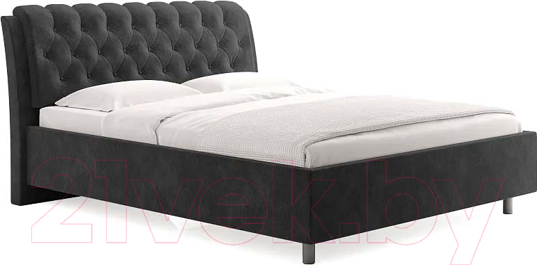 Каркас кровати Сонум Olivia 200x200 (микровелюр серый) - фото