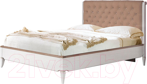 Двуспальная кровать Гомельдрев Тельма ГМ 6581-13 180x200 Дуб (Helena-1/белый/натуральный дуб) - фото