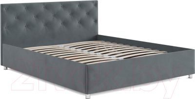 Двуспальная кровать Mebel-Ars Классик 160 (велюр серо-синий/НВ-178/26)