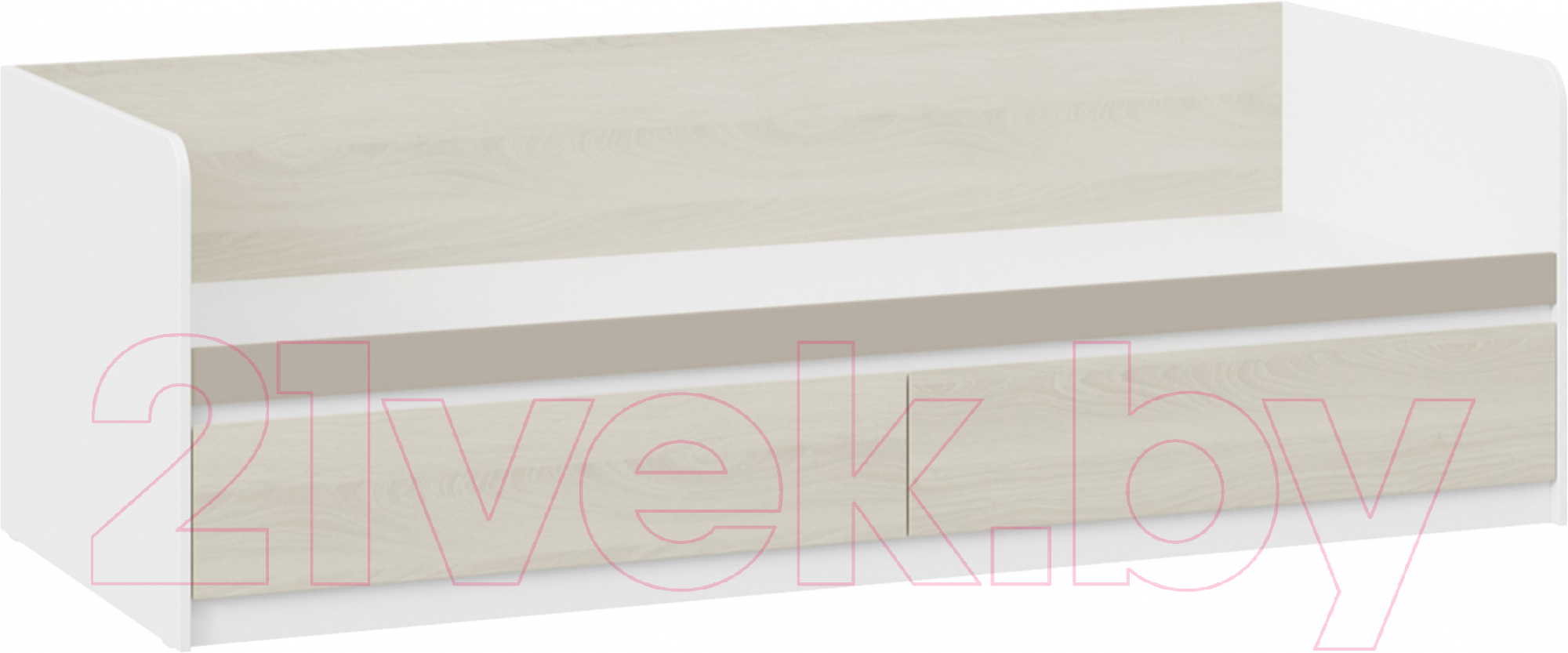 Кровать-тахта ТриЯ Сканди СМ-386.12.003 (дуб гарден/белый/Jercy Cream) - фото