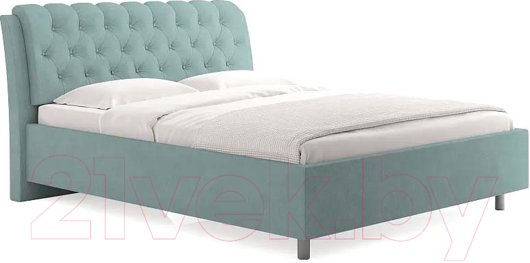 Каркас кровати Сонум Olivia 200x200 (замша мятный) - фото