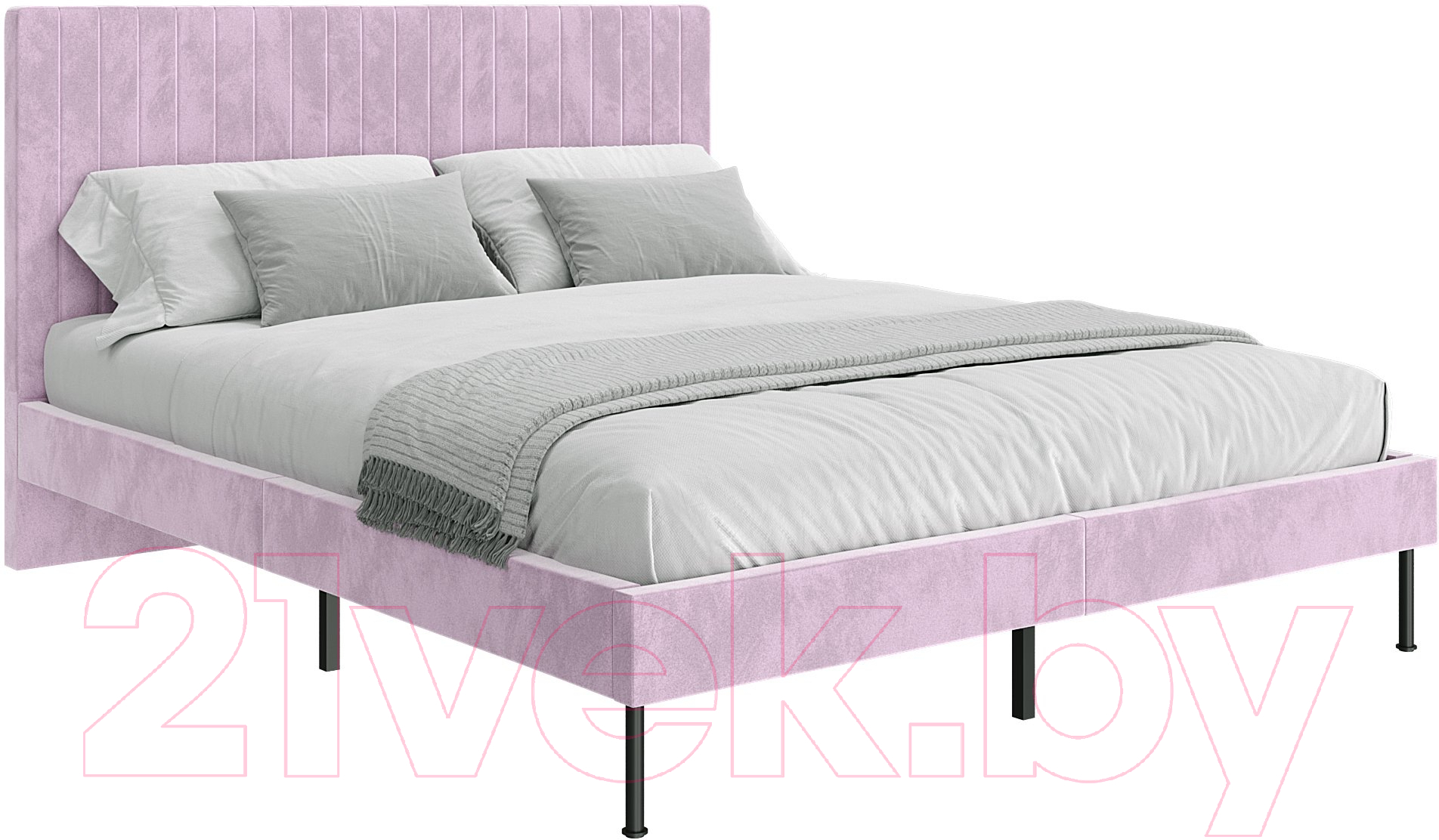 Двуспальная кровать НК Мебель Novel 160x200 / 26011194 (велюр пыльно-розовый) - фото