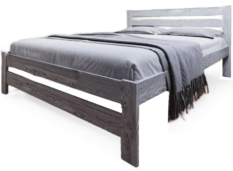 Двуспальная кровать БАМА Массив Сафари (180x200, серый/белый) - фото