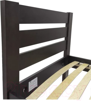 Односпальная кровать БАМА Массив Палермо 90x200 ольха (черный)