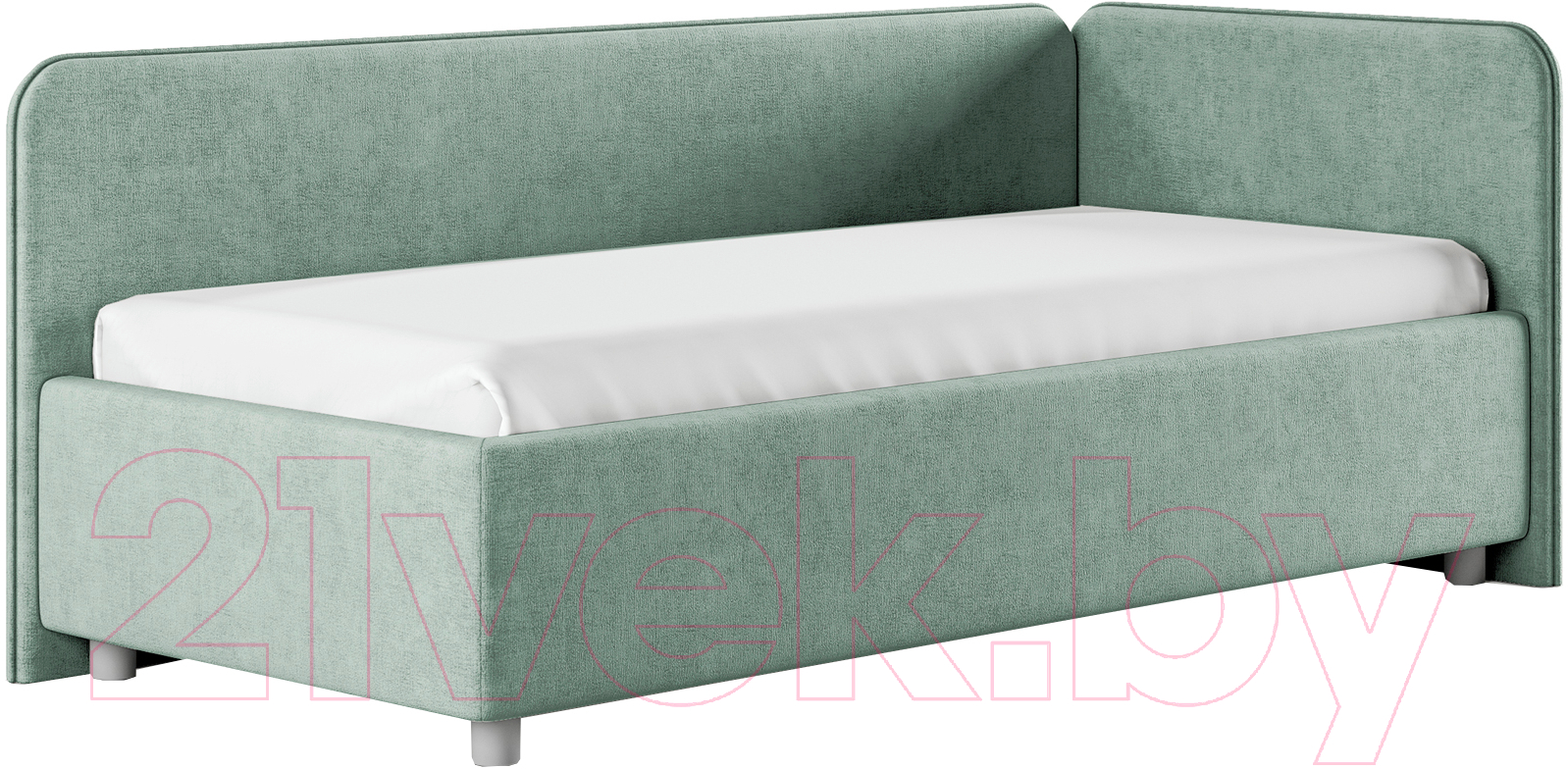 Каркас кровати Сонум Capri R 90x200 (микровелюр селадон) - фото