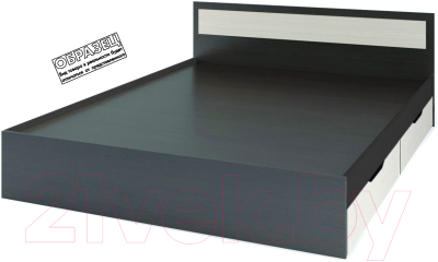 Односпальная кровать Стендмебель Гармония КР-608 90x200 (дуб белфорт/венге) - фото