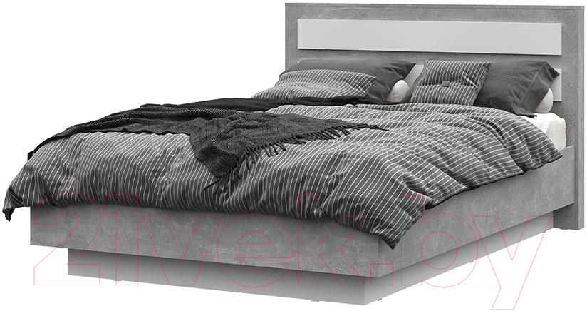 Каркас кровати Стендмебель Денвер КР 04 140x200 (белый/ателье светлое) - фото