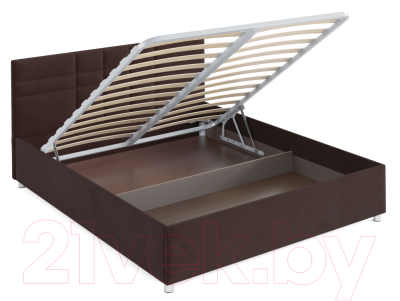 Двуспальная кровать Mebel-Ars Нью-Йорк 160 (велюр шоколад/НВ-178/16)