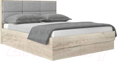 Каркас кровати НК Мебель Венеция 160x200 / 72043457 (дуб серый крафт/рогожка) - фото