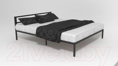 Полуторная кровать Князев Мебель Берта БА.120.190.Ч (черный муар)