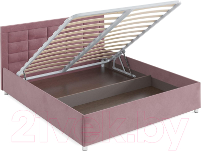 Двуспальная кровать Mebel-Ars Версаль 160 (велюр пудра/НВ-178/18)