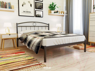 Двуспальная кровать Князев Мебель Люмия ЛЯ.160.200.К (коричневый муар)