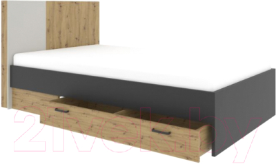 Каркас кровати НК Мебель Kubo 90x200 / 71705565 (артизан/черный/серый)