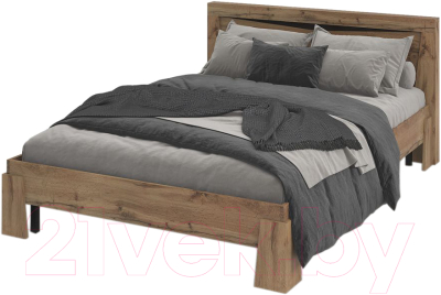 Полуторная кровать Стендмебель Паола КР-702 (венге/дуб крафт золотой) - фото