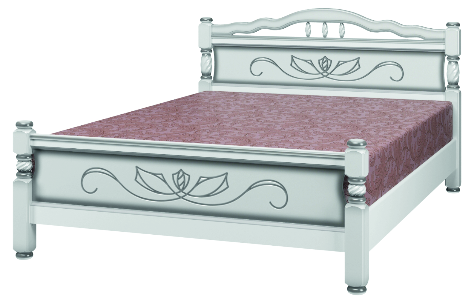 Каркас кровати Bravo Мебель Карина 5 90x200 (белый жемчуг) - фото