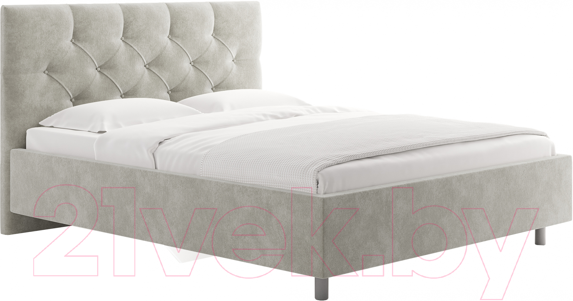Каркас кровати Сонум Bari 180x200 (микровелюр светло-серый) - фото