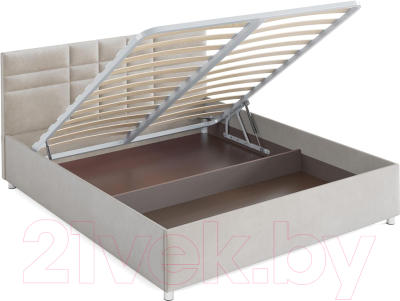 Полуторная кровать Mebel-Ars Нью-Йорк 140 (бархат бежевый/Star Velvet 6 Beige)