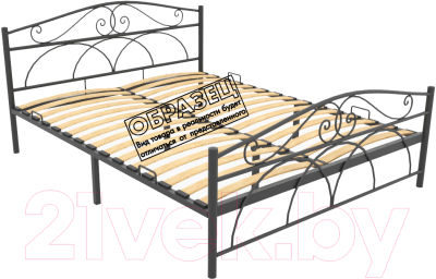 Односпальная кровать Князев Мебель Морена МНА.90.190.Ч (черный муар) - фото