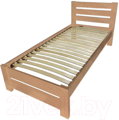 Полуторная кровать БАМА Массив Палермо 120x200 ольха (натуральный) - фото