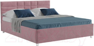 Двуспальная кровать Mebel-Ars Нью-Йорк 160 (велюр пудра/НВ-178/18) - фото