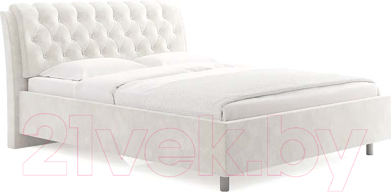 Каркас кровати Сонум Olivia 200x200 (микровелюр белый) - фото
