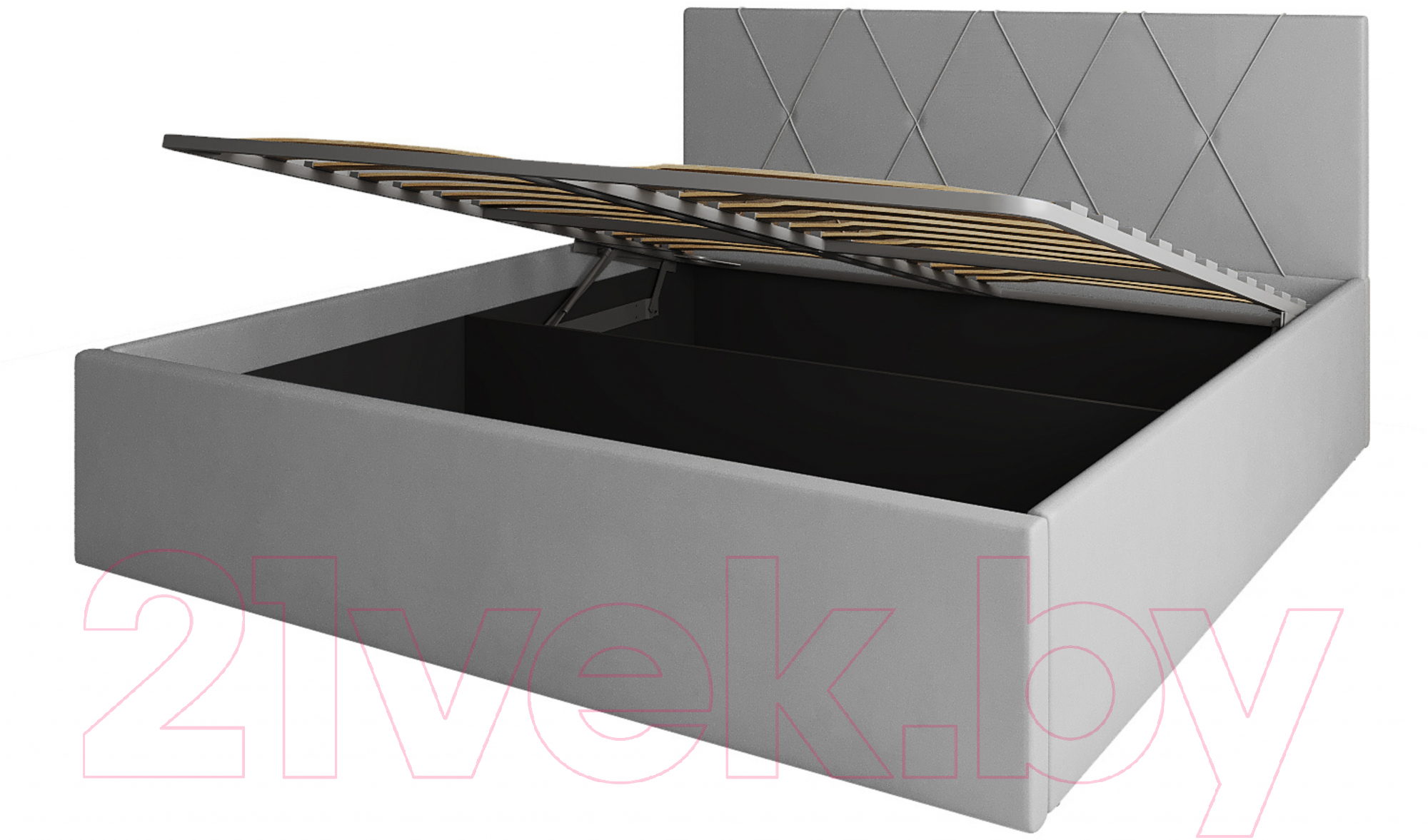 Двуспальная кровать ДСВ Румба 1.8 с подъемным механизмом (серый софт) - фото