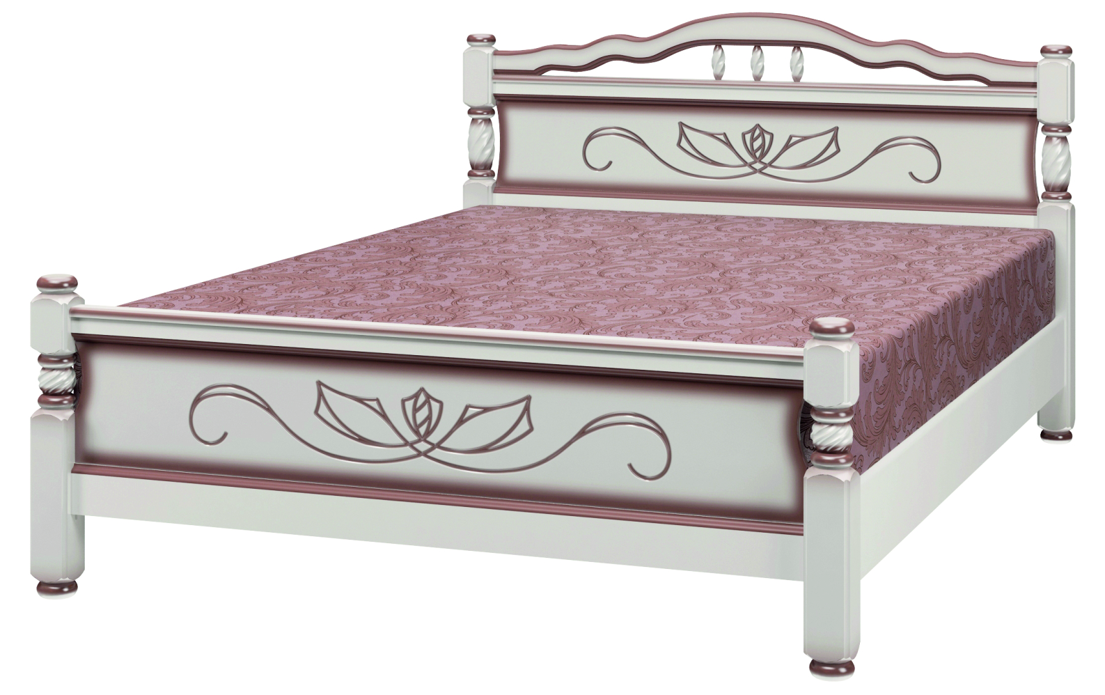 Каркас кровати Bravo Мебель Карина 5 140x200 (дуб молочный) - фото